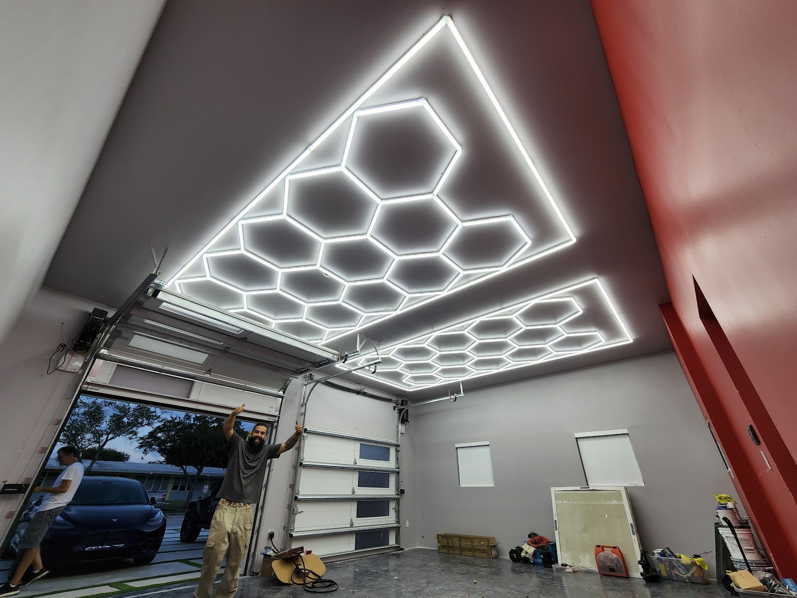 Hex LED garage lighting